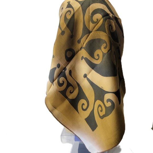 Silk Square Scarf Handpainted Batik Scarf Brown and Black Silk HeadScarf - NEW - Picture 11 of 11